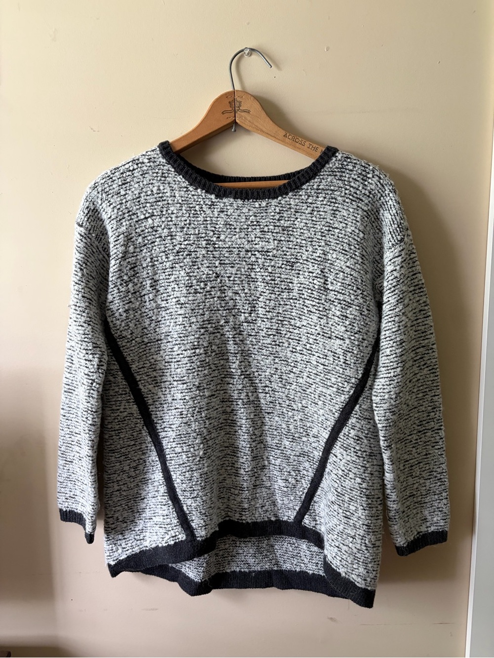 Lou & Grey Black and White Marled Knit Sweater